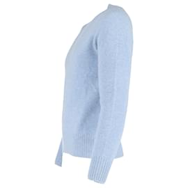 Tom Ford- Tom Ford Knitted Crewneck Sweater in Blue Cashmere-Blue,Light blue