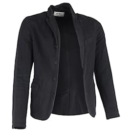 Acne-Acne Studios Single-Breasted Blazer with Pockets in Black Cotton-Black