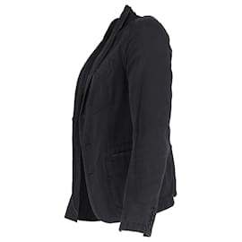 Acne-Acne Studios Single-Breasted Blazer with Pockets in Black Cotton-Black