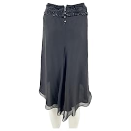Autre Marque-NON SIGNE / UNSIGNED Skirts T.UK 12 Silk-Black