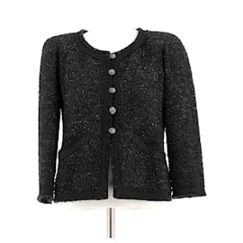 Chanel-CHANEL Jackets T.FR 38 Tweed-Black