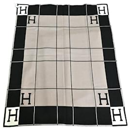 Hermès-Hermes Avalon III Blanket-Black,White