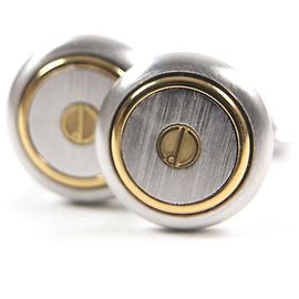 Alfred Dunhill Abotoaduras Dunhill Silver Gold D Logo Prata