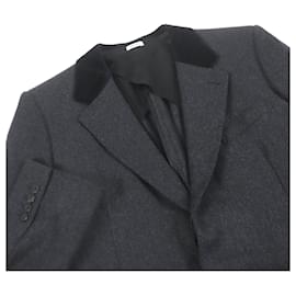 Alexander Mcqueen-Alexander McQueen Wool Chester Coat Dark Gray-Dark grey