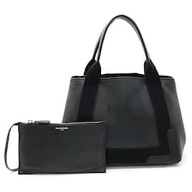 Balenciaga-Balenciaga Navy Cabas S Leather Tote Bag-Black