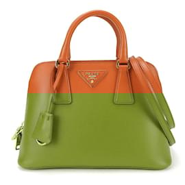 Prada-Prada Saffiano Leather Handbag BL0838-Orange