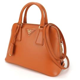 Prada-Prada Saffiano Leather Handbag BL0838-Orange