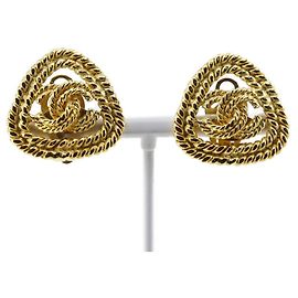 Chanel Gold Plated Coco Mark Earrings Golden