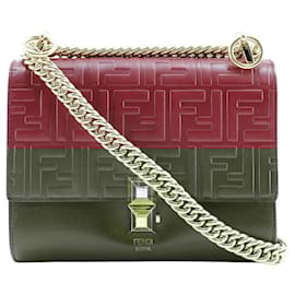 Fendi-Fendi Mini Kan I Shoulder Bag Red Leather-Red