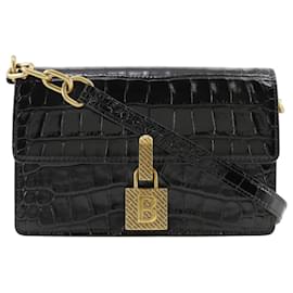 Balenciaga-Balenciaga Embossed Leather Mini Shoulder Bag-Black