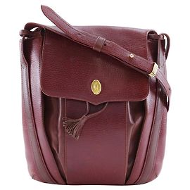 Bolsa de ombro de couro da linha Must da Cartier Marrom
