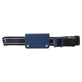 Fendi-Fendi Canvas Leather FF Logo Suitcase Band-Blue