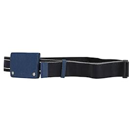 Fendi-Fendi Canvas Leather FF Logo Suitcase Band-Blue