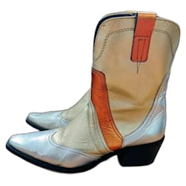 Autre Marque-Multicolored leather cowboy boots-Multiple colors