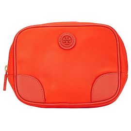 Tory Burch Nylon Leather Pouch Orange