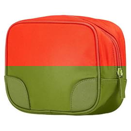 Tory Burch-Tory Burch Nylon Leather Pouch-Orange