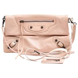Balenciaga-Balenciaga Lambskin Envelope Shoulder Bag-Pink