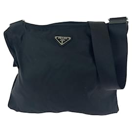 Prada-Prada Nylon Tessuto Triangle Logo Crossbody-Black