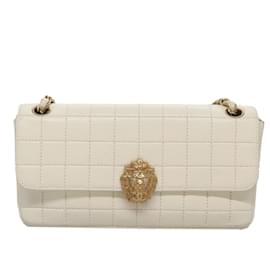 Chanel-CHANEL Sac à bandoulière East West en cuir blanc CC Auth 94488-Blanc