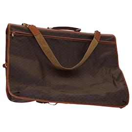 Céline-CELINE Macadam Canvas Garment Cover PVC Leather Brown Auth 106958-Brown