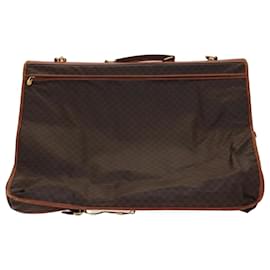 Céline-CELINE Macadam Canvas Garment Cover PVC Leather Brown Auth 106958-Brown