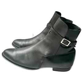Céline-CELINE Men's boots black leather in very good condition size 41 IT-Black