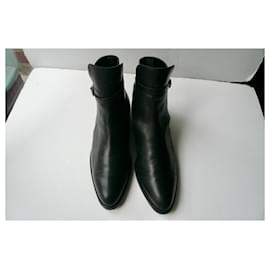 Céline-CELINE Men's boots black leather in very good condition size 41 IT-Black