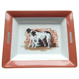 Hermès-vide poche hermès porcelaine de limoges chiens de chasse-White