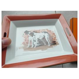 Hermès-vide poche hermès porcelaine de limoges chiens de chasse-White