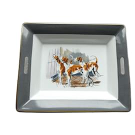 Hermès-vide poche hermès porcelaine de limoges chiens de chasse-White