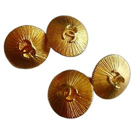 Chanel vintage Cufflinks CC gold-plated Golden