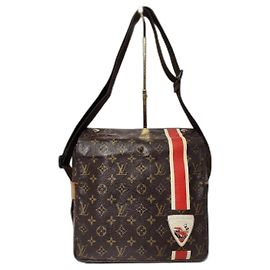 LOUIS VUITTON Monogram Canvas Naviglio Messenger/Crossbody Bag Brown Brown
