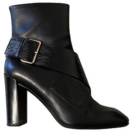 Botines de cuero negro Louis Vuitton Negro