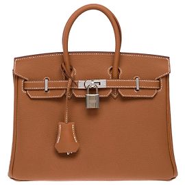 Hermès Bolsa HERMES Birkin 25 em Couro Dourado - 102380 Dourado