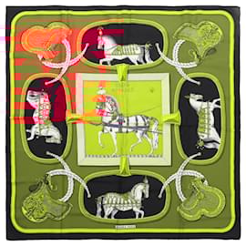 Hermès-Hermès Carré 90 "GRAND APPARAT" 100% Silk Scarf-Red