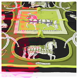 Hermès-Hermès Carré 90 "GRAND APPARAT" 100% Silk Scarf-Red