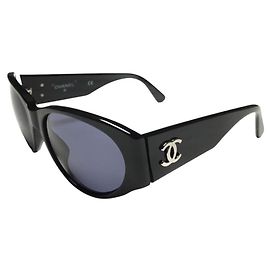 Chanel Black Silver CC Logo 06917 Sunglasses Black Silvery