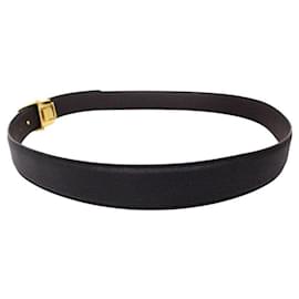 Fendi-Fendi FF Gold Logo Black Leather Belt-Black,Golden
