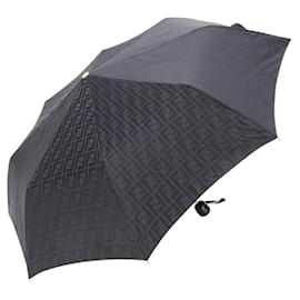 Fendi-Fendi Zucca Logo Black Monogram Umbrella-Black