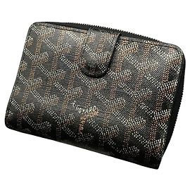 Portafoglio Tuileries bi-fold in pelle nera con monogramma Goyard e zip Nero