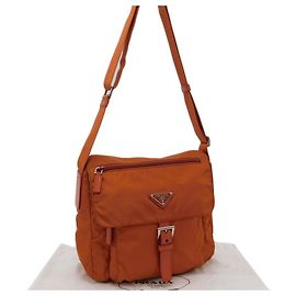 Prada Orange Tessuto Nylon Logo Umhängetasche Orange