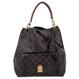 Louis Vuitton Monogram Canvas Metis Hobo Shoulder Bag Brown