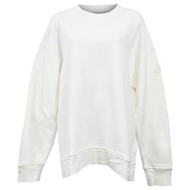 Moncler-Moncler Logo Sweatshirt in White Cotton-White,Cream