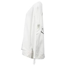 Moncler-Moncler Logo Sweatshirt in White Cotton-White,Cream