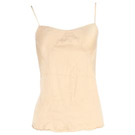 Top de seda nude con tirantes spaghetti de Alexander Wang Castaño Carne