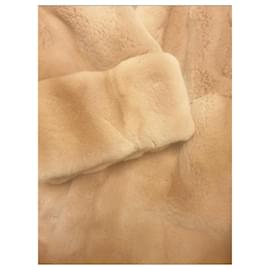 Autre Marque-Long mink coat-Camel
