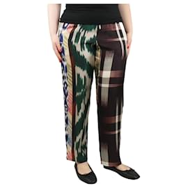 Autre Marque-Multicolour mixed-print silk trousers - size L-Multiple colors