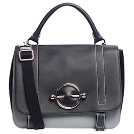 JW Anderson-Navy and ice blue Disc satchel bag-Blue