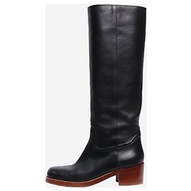 Gabriela Hearst Black leather knee-high boots - size EU 40 Black
