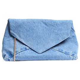 Dries Van Noten Blue denim envelope clutch Other